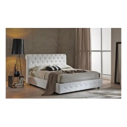 Letto Matrimoniale Classico Contemporaneo Chester Imbottito con Contenitore