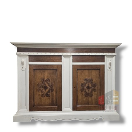 Credenza Classica Bicolore Scudo in Legno, 2 Ante, Larghezza 170cm