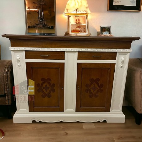 Credenza Classica in Legno Bicolore Madia 2 Ante,2 Cassetti  Larghezza 170cm