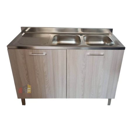 Base con Lavello Cucina 120 cm 2 ante Olmo