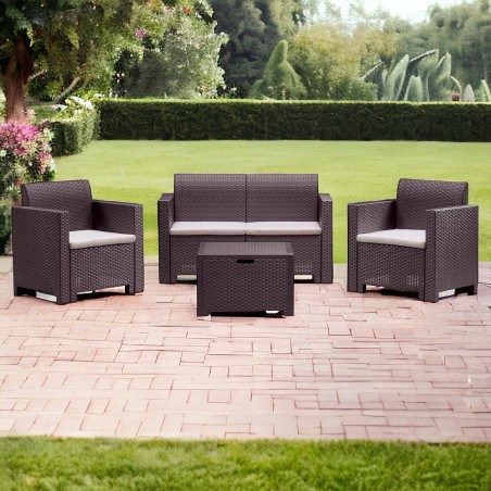 Set Salotto Nebraska da Giardino Marrone