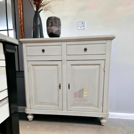 Credenza madia napoletana Base 2 ante bianco invecchiato