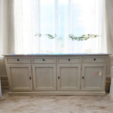 Credenza Madia  martini Base 4 porte Bianco Invecchiato